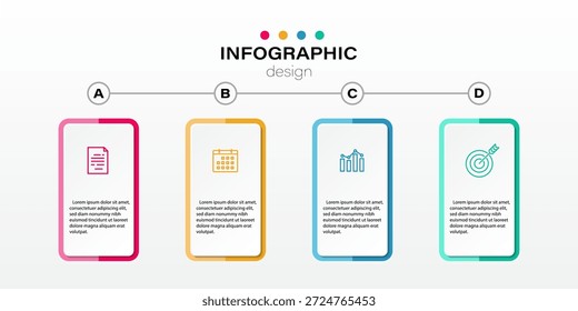 Plantilla de infografía de presentación de línea de tiempo con icono de concepto de negocio 5 opción