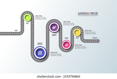 Timeline process infographic business template gradient colorful
