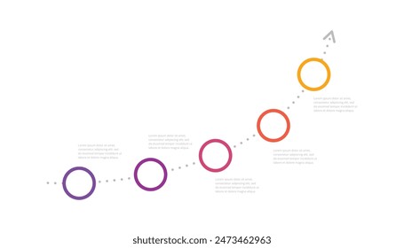 Timeline process infographic with five steps