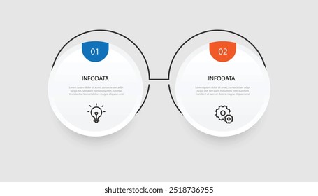 Timeline process infographic template with 2 step or option 