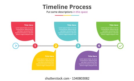 timeline process infographics template with 5 points step - vector