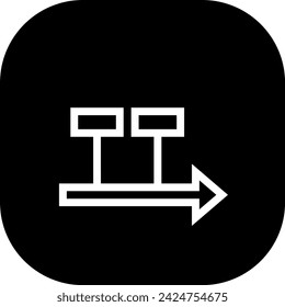 Timeline project project development icon with black filled line outline style. business, project, timeline, chart, plan, graph, presentation. Vector Illustration