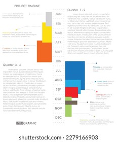 timeline project diagram Infographic template for business. 12 Months modern Timeline diagram calendar with presentation vector infographic.	
