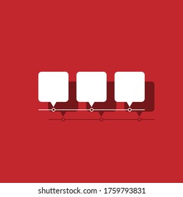 timeline red background vector icon