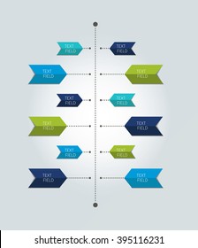 Timeline report template. Color shadow scheme, diagram. Vertical design.