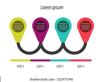 Timeline road step diagram. Vector EPS 10