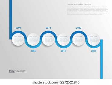 timeline roadmap project diagram Infographic template for business. 6 step modern Timeline diagram with presentation vector timeline roadmap infographic.