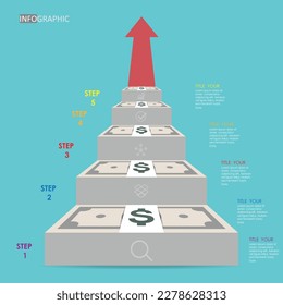 timeline Roadmap Projektdiagramm Infografische Vorlage für Unternehmen. 5 Stufen modernes Zeitdiagramm mit Darstellung der Vektorzeitlinie Roadmap Infografik.