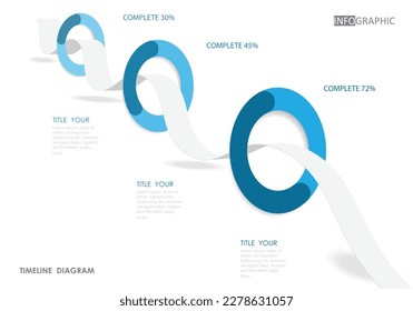 timeline roadmap project diagram Infographic template for business. 3 step modern Timeline diagram with presentation vector timeline roadmap infographic.