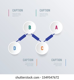 Timeline rounded infographics template design. Business concept infograph with 4 options, steps or processes. Vector visualization can be used for workflow layout, diagram, annual report, web