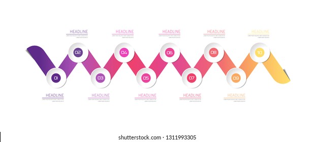 Timeline scheme, diagram, chart, infographic.