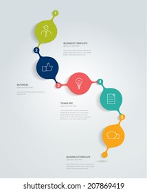 Timeline simply round template. Vector minimalistic banner.