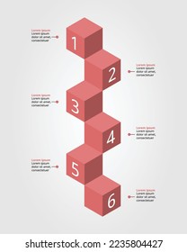 timeline step chart template for infographic for presentation for 6 element