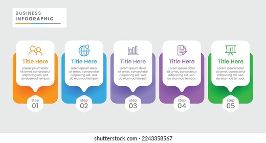 Timeline steps business infographic template