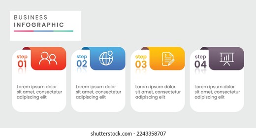 Timeline steps business infographic template