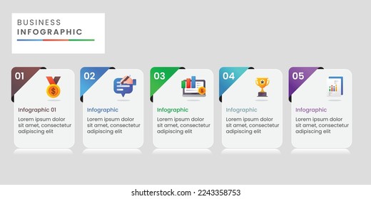 Timeline steps business infographic template
