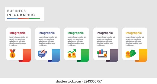 Timeline steps business infographic template