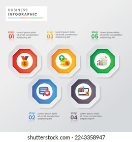Timeline steps business infographic template