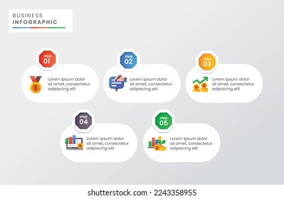 Timeline steps business infographic template
