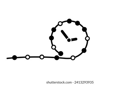 Zeitstrahl-Symbol, schwarz, einzelne Silhouette