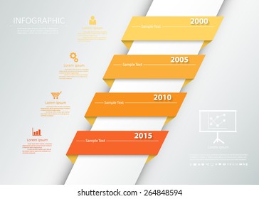 Timeline template, For business design, reports, step presentation, number options, progress, workflow layout or websites.