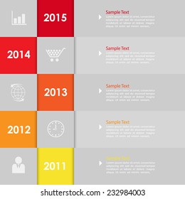 Timeline template. Can be used for workflow layout, banner, diagram, web design, infographic Vector/illustration
