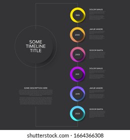 Timeline template with circle buttons