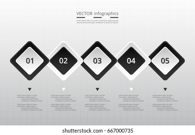 Timeline template for diagram, graph, presentation and chart. Business concept with 5 options, parts, steps or processes.