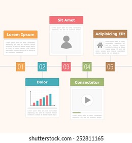 Timeline template with numbers, vector eps10 illustration