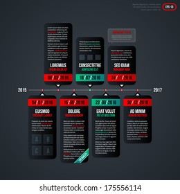 Timeline template on gray background. EPS10