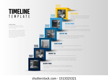 Timeline Template With Photo Placeholder - Stairs