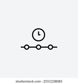 Ícone de linha fina da linha do tempo isolado.