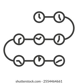 Timeline thin liner icon vector.