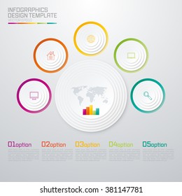 Timeline Vector 3d Infographic five options. Stock vector