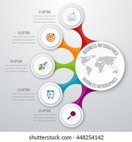 Timeline Vector 3d Infographic five options. Stock vector