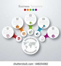 Timeline Vector 3d Infographic five options. Stock vector