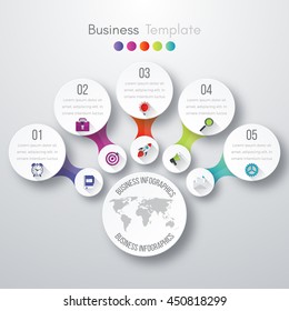 Timeline Vector 3d Infographic five options. Stock vector