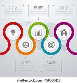 Timeline Vector 3d Infographic five options. Stock vector