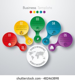 Timeline Vector 3d Infographic five options. Stock vector