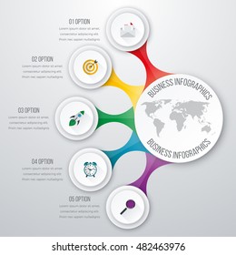 Timeline Vector 3d Infographic five options. Stock vector