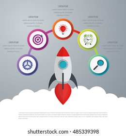 Timeline Vector 3d Infographic five options. Stock vector