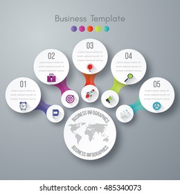 Timeline Vector 3d Infographic five options. Stock vector