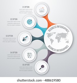 Timeline Vector 3d Infographic five options. Stock vector