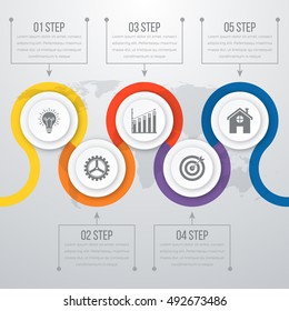 Timeline Vector 3d Infographic five options. Stock vector