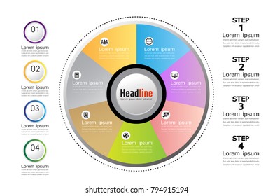 Timeline vector, business concept, 4 steps