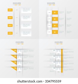 timeline vector design 4 item  yellow color
