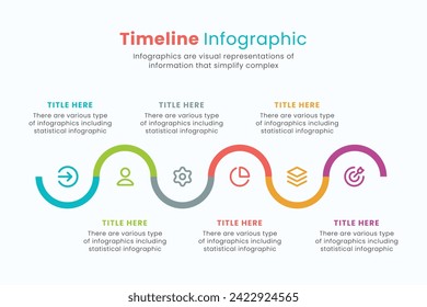 Plantilla de diseño infográfico vectorial de línea de tiempo para presentaciones, flujo de trabajo o diagrama de procesos, diagrama de flujo.