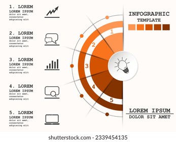 Plantilla de infografía vectorial de línea de tiempo con 5 opciones de diseño de flujo de trabajo, diagrama, opciones de paso de negocio, banner, diseño web