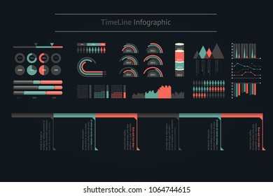Timeline vector infographic. World map