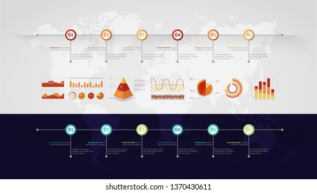 Timeline Vector Infographic World Map Stock Vector Royalty Free 281922293   Timeline Vector Infographic World Map 260nw 1370430611 